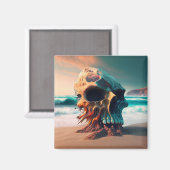 Skull on the beach magnet (Vorderseite/Rückseite)