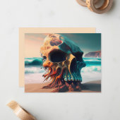 Skull on the Beach Mitteilungskarte (Vorderseite/Rückseite Beispiel)