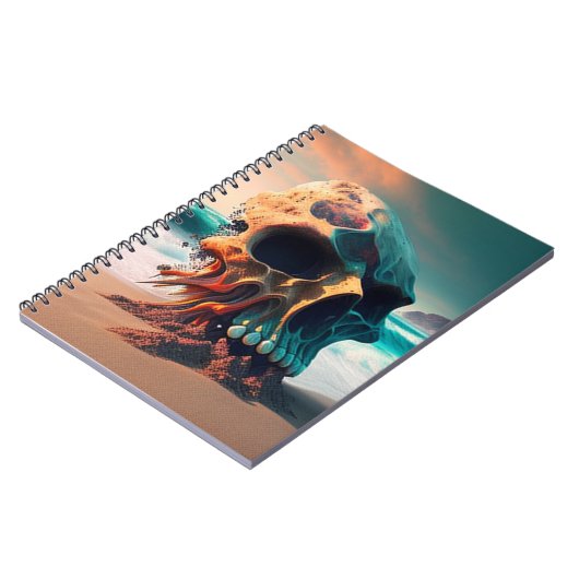 Skull on the Beach Notizblock (Linke Seite)