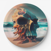 Skull on the Beach Pappteller (Vorderseite)
