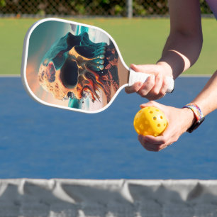 Skull on the beach pickleball schläger