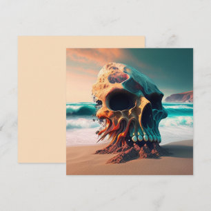 Skull on the beach save the date