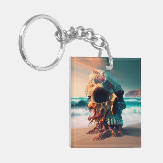 Skull on the beach schlüsselanhänger (Vorderseite links)
