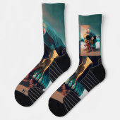 Skull on the beach socken (Links)