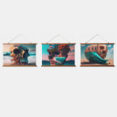 Skull on the beach wandteppich mit holzrahmen (Dreifach)