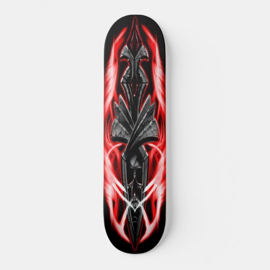 Skull-Ornament Rot Skateboard (Vorderseite)