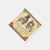 Skull-Paar Gothic Hochzeitspapiere Servietten (Ecke)