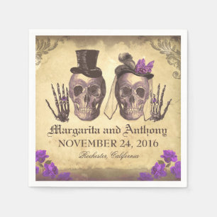 Skull-Paar Gothic Hochzeitspapiere Servietten