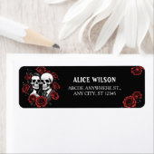 Skull-Paar gothisch mit Rose individuelle Name (Insitu)