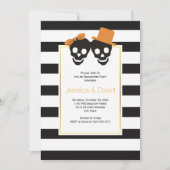 Skull-Paar Halloween Hochzeitsfeier Einladung (Vorderseite)