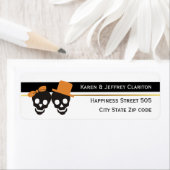 Skull Paar Schwarz-weiße Streifen Halloween Hochze (Insitu)