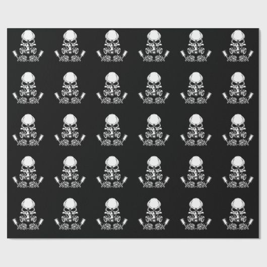 Skull Painter Car Painting Geschenkpapier (Flach)