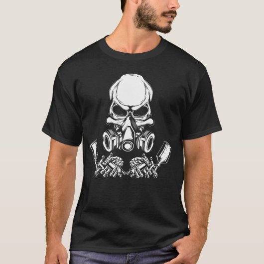 Skull Painter Car Painting T-Shirt (Vorderseite)