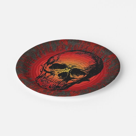 Skull Paper Plate Pappteller (Schrägansicht)