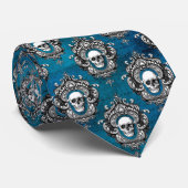 Skull Pattern auf Royal Blue Krawatte (Gerollt)