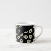 Skull Pattern Black and Cream Espresso Cup Espressotasse (Rechts)