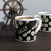 Skull Pattern Black and Cream Espresso Cup Espressotasse