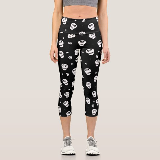 Skull Pattern Capri Leggings (Vorderseite)