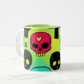 Skull Pattern Coffee Mug Zweifarbige Tasse (Vorderseite Links)