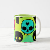 Skull Pattern Coffee Mug Zweifarbige Tasse (VorderseiteRechts)
