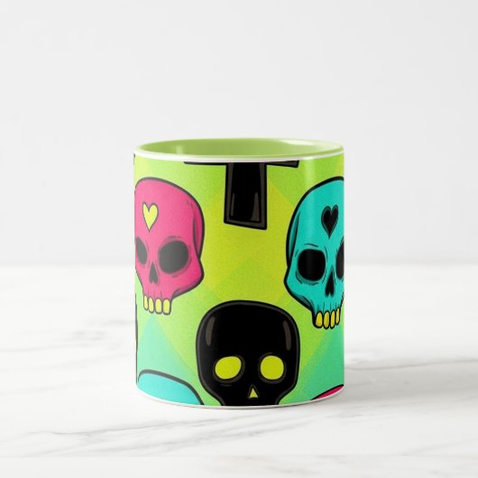 Skull Pattern Coffee Mug Zweifarbige Tasse (Mittel)
