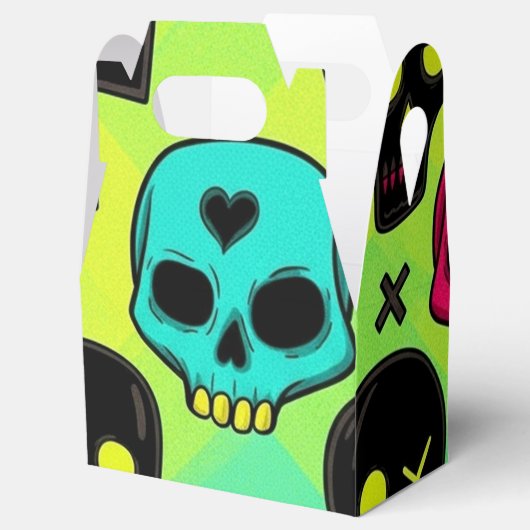 Skull Pattern Favor Box Geschenkschachtel (Geöffnet)