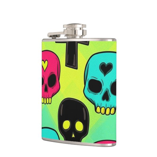 Skull Pattern Flask Flachmann (Links)