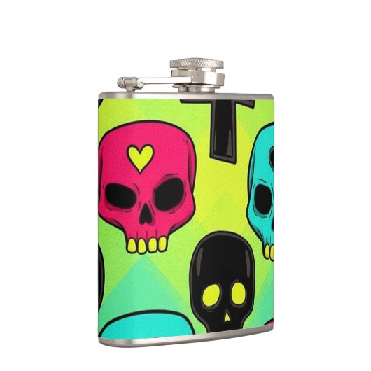 Skull Pattern Flask Flachmann (Rechts)