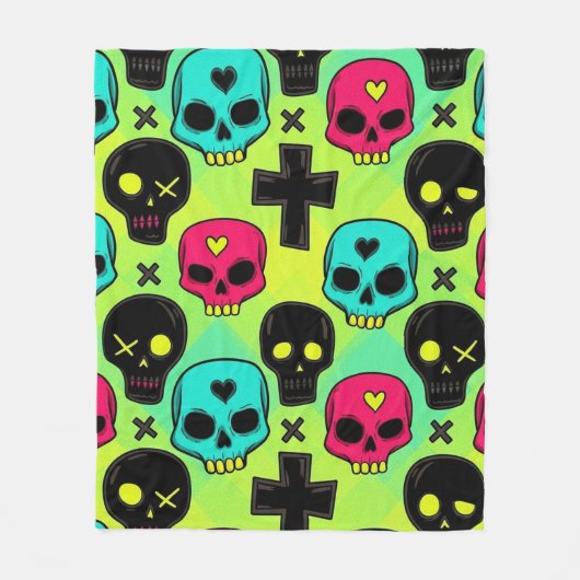 Skull Pattern Fleece Blanket (Vorderseite)