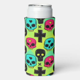 Skull Pattern Foam Can/Bottle Cooler Selters Dosenkühler