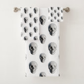 Skull Pattern Halloween Badhandtuch Set (Insitu)