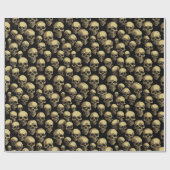 Skull Pattern Halloween Horror Creepisches Beängst Geschenkpapier (Flach)