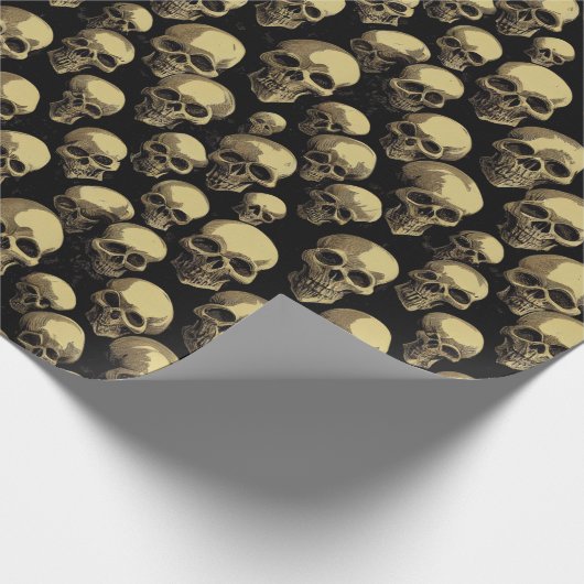 Skull Pattern Halloween Horror Creepisches Beängst Geschenkpapier (Ecke)