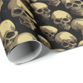 Skull Pattern Halloween Horror Creepisches Beängst Geschenkpapier (Rolleneckpunkt)