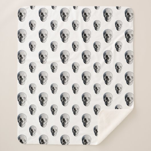Skull Pattern Halloween Sherpadecke (Vorderseite)