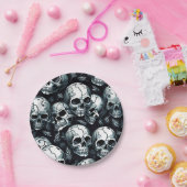 Skull Pattern Halloween Thema Pappteller (Party)