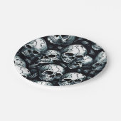Skull Pattern Halloween Thema Pappteller (Schrägansicht)