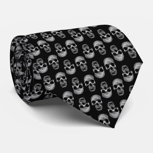 Skull Pattern Krawatte (Gerollt)