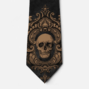 Skull Pattern   Neck Tie   Schwarz Krawatte