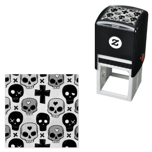 Skull Pattern Self Inking Rubber Stamp Permastempel (Beispiel)