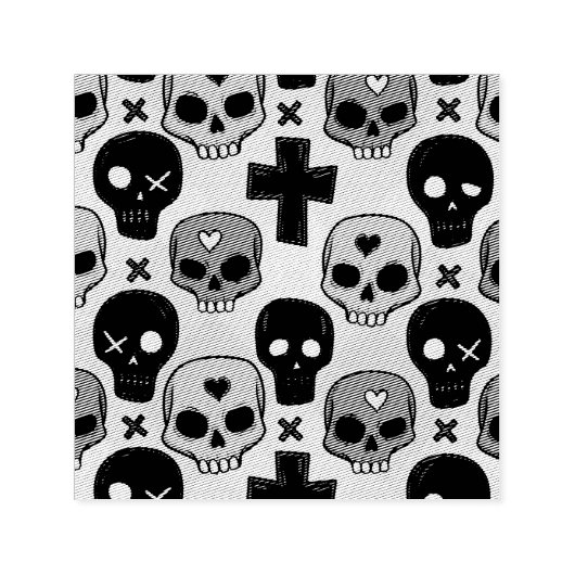 Skull Pattern Self Inking Rubber Stamp Permastempel (Design)