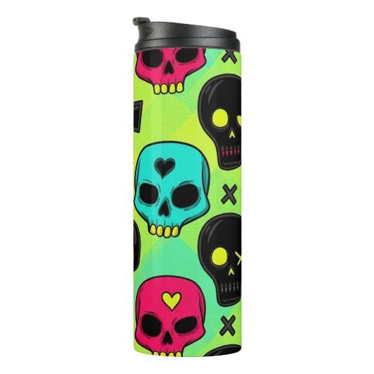 Skull Pattern Thermal Tumbler Thermosbecher (Nach rechts gedreht)