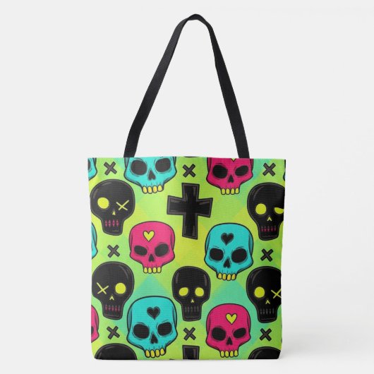 Skull Pattern Tote Bag Tasche (Vorderseite)