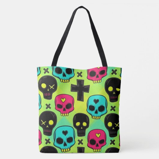 Skull Pattern Tote Bag Tasche (Rückseite)