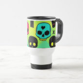 Skull Pattern Travel/Commuter Mug Reisebecher (VorderseiteRechts)