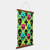 Skull Pattern Wandteppich Mit Holzrahmen (Gewinkelt)