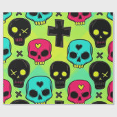 Skull Pattern Wrapping Paper Geschenkpapier (Flach)