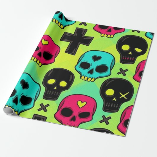 Skull Pattern Wrapping Paper Geschenkpapier (Ungerollt)