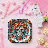 💀 🌹 Skull & Petal Patch Pappteller (Party)