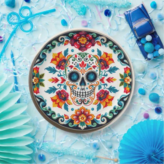 💀 🎉 Skull & Petalware Día de los Muertos Pappteller (Party)